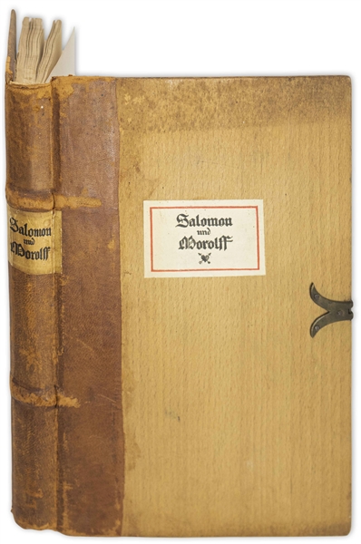 German Language Edition of ''Solomon and Marcolf'' -- Bound in Wood & Leather With Metal Clasp
